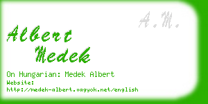 albert medek business card